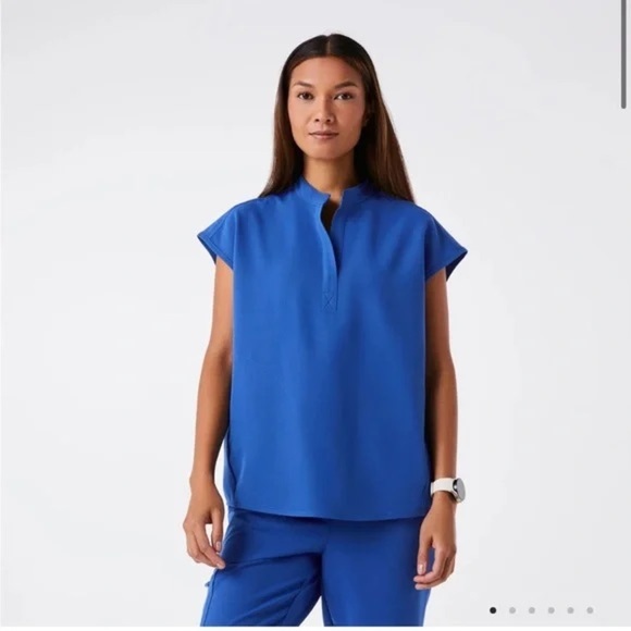 FIGS | Royal Blue Rafaela Oversized Scrub Top - Picture 1 of 12